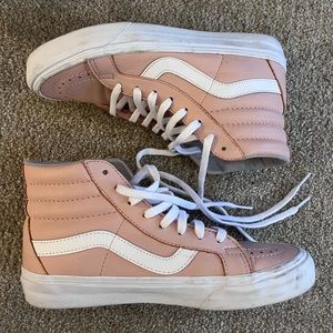 Vans Leather Light Pink High Tops